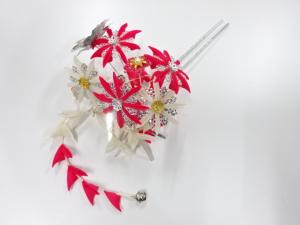 アンティーク　つまみ細工　びらびら簪